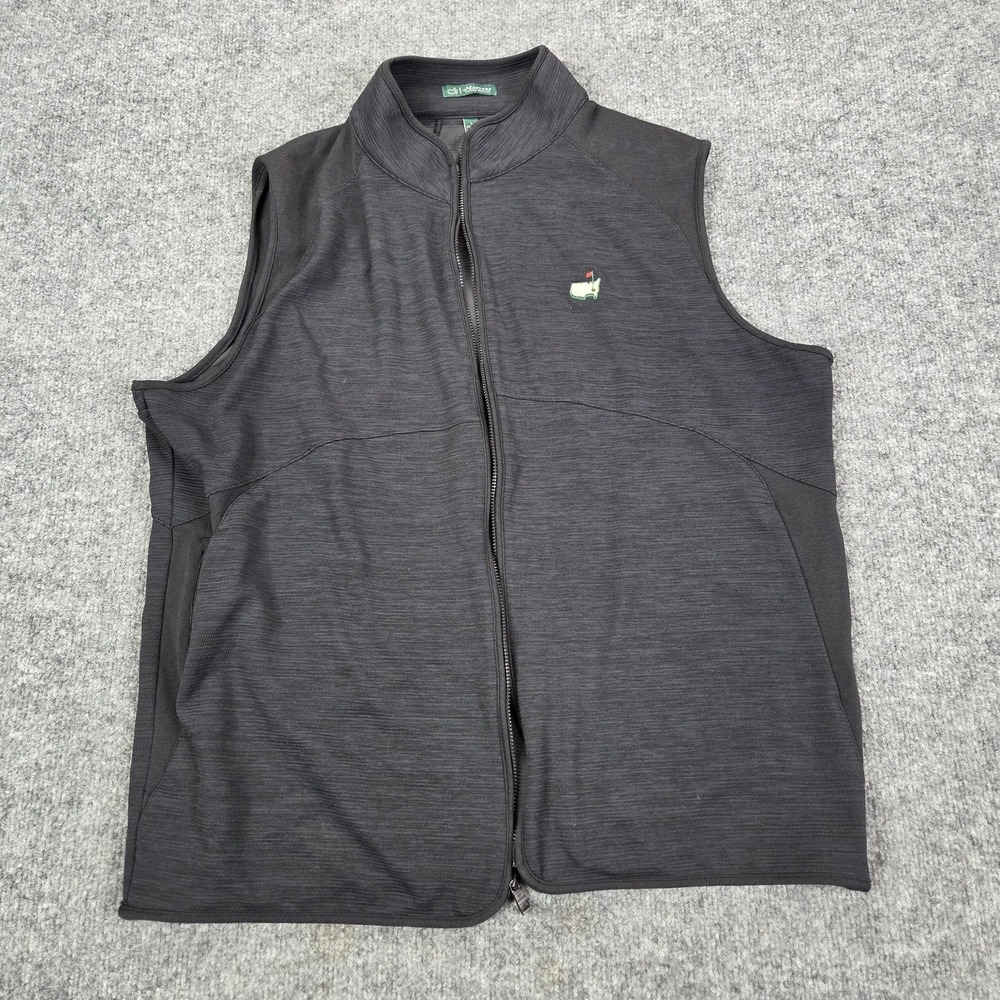 Masters Golf Vest Mens Large Gray Full Zip Peter Millar Performance Sleeveless